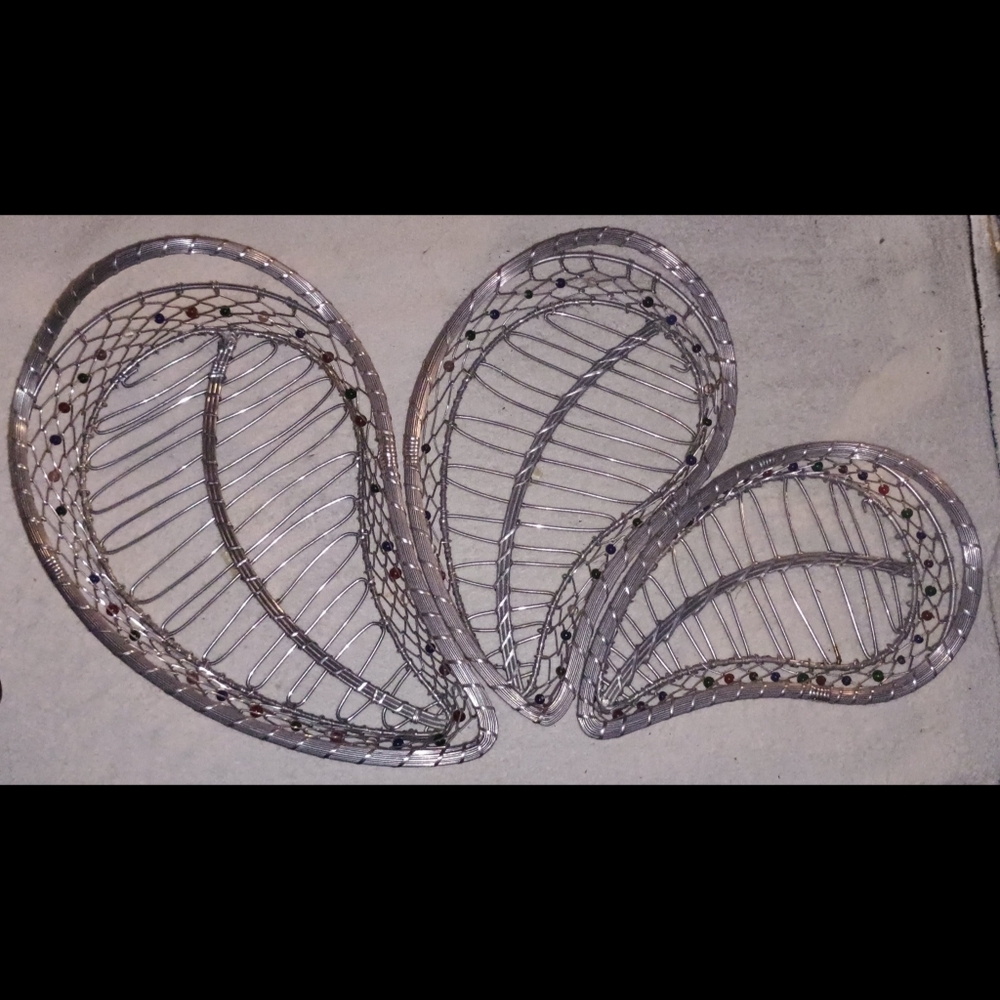 3-Pc Hand-Woven Leaf Basket Set - Boho Artisan Style with Vibrant Beads